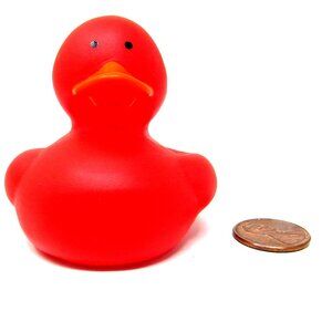 Red Rubber Duck 2in DIY Decorate Personalize Solid Color Squirter